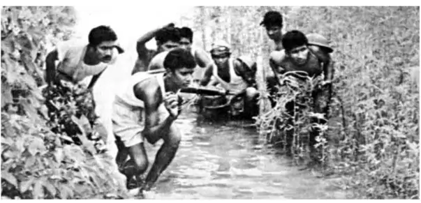 সুবর্ণ জয়ন্তী কর্নার 5 a group of boys in a river